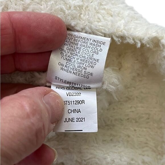 Cloud Chaser White Textured Knit Hoodie Sweater Size S - Picture 3 of 8